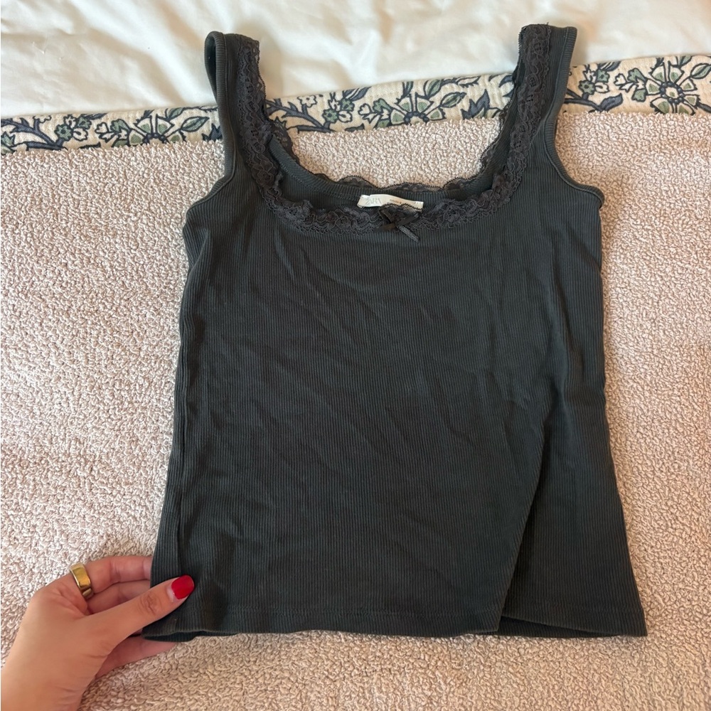 Zara lace trim tank
